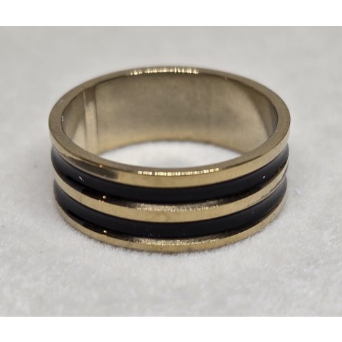 Színes gyűrűk szett 1: arany, 2 fekete csíkkal