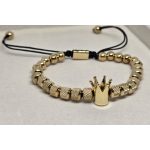 Aranyszínű, korona díszítésű, 3 részes karkötő szett