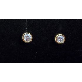 Aranyszínű kerek moissanite fülbevaló