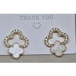 Aranyszínű lóhere mintás nyaklánc-fülbevaló szett