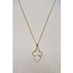 Aranyszínű lóhere mintás nyaklánc-fülbevaló szett