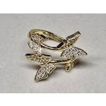 Állítható méretű aranyszínű 4 pillangós gyűrű