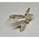 Állítható méretű aranyszínű 4 pillangós gyűrű