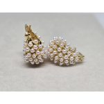 Aranyszínű gyöngyös kosárka fülbevaló