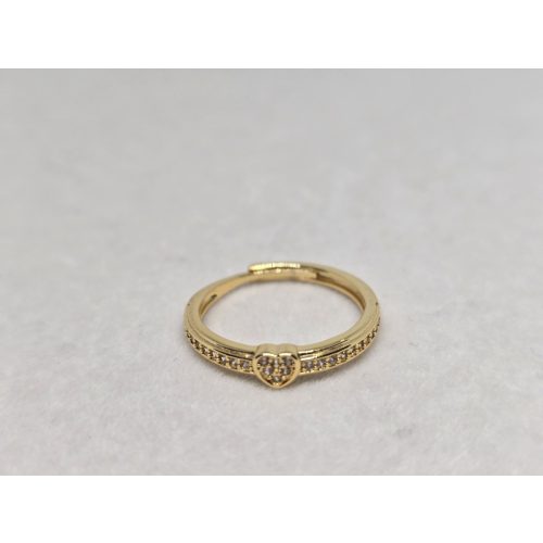 Aranyszínű szív mintás gyűrű, állítható méretű