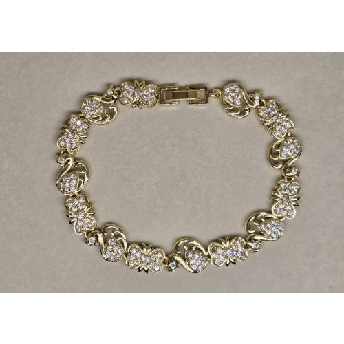 Aranyszínű köves pillangó díszítésű karkötő