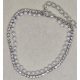 Gyöngykarkötő, duplasoros ezüstszínű gyöngyös-köves