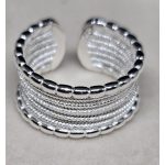 Ezüst állítható méretű vastag gyűrű