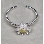 Ezüst margaréta fülbevaló-nyaklán-karperec-gyűrű szett