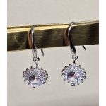 Ezüst napraforgó mintájú lógó fülbevaló