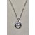 Ezüstszínű nyaklánc, csepp formájú, átlátszó köves medállal
