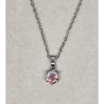 Ezüstszínű nyaklánc, hatkarmos, szivárványköves medállal