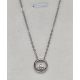 Ezüstszínű nyaklánc, körmedállal, átlátszó kővel