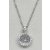 Ezüstszínű nyaklánc, körmedállal, középen forgó kővel