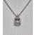Ezüstszínű nyaklánc, kék téglalap formájú, elegáns medállal