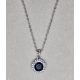 Ezüst nyaklánc, ovális fekete medállal