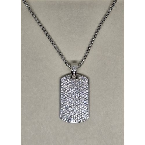 Hip-hop köves medálos nyaklánc, ezüst- és aranyszínben