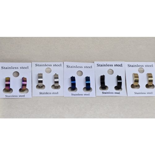 Közepesen vastag karika fülbevalók 5 színben