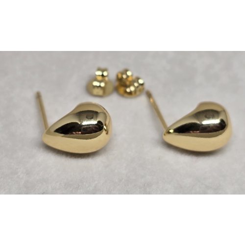 Nieche stílusú, aranybevonatú ezüst vízcsepp fülbevaló