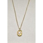 Niche stílusú gyöngyös nyaklánc aranyszínűszínű, ovális gyöngymedállal