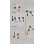 Rozsdamentes acél fültűk arany és acél színben (1 db)