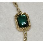 Szettbe rendezhető aranyszínű karkötő, zöld téglalap kövekkel