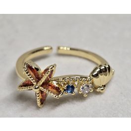 Tündérgyűrű aranyszínű, 3 szirmú tengeri csillagos