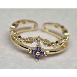 Tündérgyűrű aranyszínű, lila virágos-tiarás