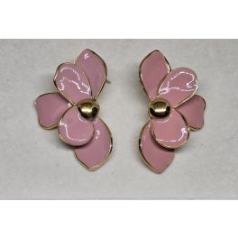 Virág formájú rózsaszín fülbevaló